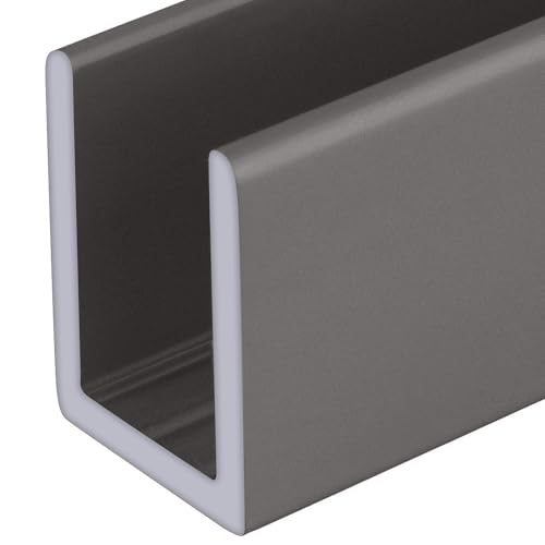 Brixwell SDCD38SN-CCP4 Satin Nickel 3/8" Fixed Panel Shower Door Deep U-Channel - 4 inch Sample - color: Satin Nickel, size: 4 Inch - Sample
