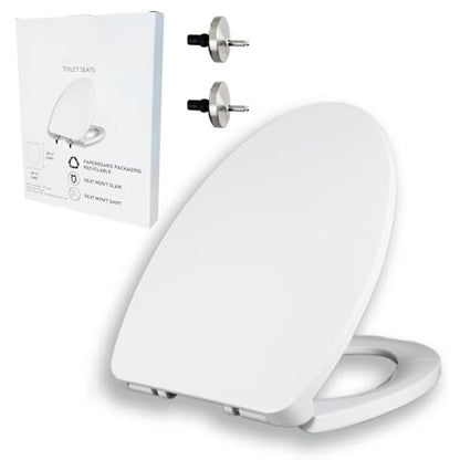 YNR Toilet Seat with Slow Close Hinges, Standard Elongated Toilet Seat with Non-slip Seat Bumpers, Easy to Install & Clean, Heavy Duty PP Material, Fits All Toilet Brands (Y6) - color: Y6