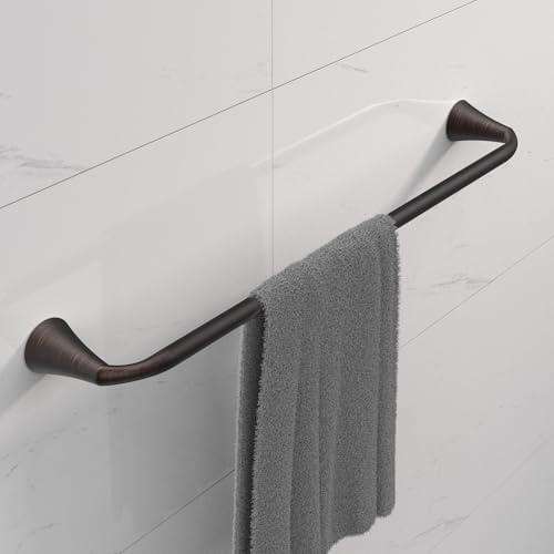 PIERCETON Collection, 5-Piece Bathroom Hardware Accessories Set, Towel Ring, Adjustable Expandable Towel Bar, Two Towel and Robe Hook, Toilet Paper Holder, Wall Mounted, Venetian Bronze - color: Venetian Bronze