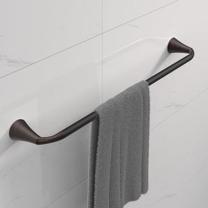 PIERCETON Collection, 5-Piece Bathroom Hardware Accessories Set, Towel Ring, Adjustable Expandable Towel Bar, Two Towel and Robe Hook, Toilet Paper Holder, Wall Mounted, Venetian Bronze - color: Venetian Bronze