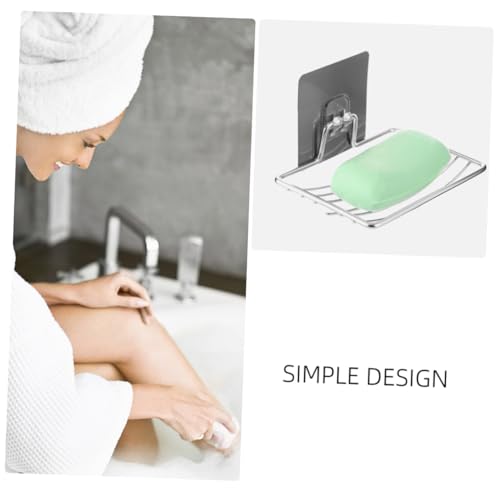 2pcs Double Layer Soap Drainer Wall Mount Soap Holder Stainless Steel Suction Cup Draining Easy Clean Bathroom Supplies