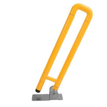Foldable Toilet Grab Bar Handles, Stainless Steel Flip Up Safety Support Rails, Non Slip Bathroom Seat Assist Bar for Elderly and Disabled, Yellow (Yellow) - color: Yellow
