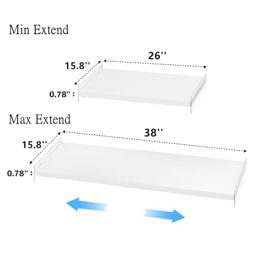 Large Expandable Wardrobe Shelves, Heavy-Duty Metal Closet Shelf Wardrobe Shelves Organizer System, Under Sink, 15.7''W, 3Pack - size: 26-38'' x 15.8'' W