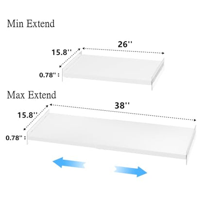Large Expandable Wardrobe Shelves, Heavy-Duty Metal Closet Shelf Wardrobe Shelves Organizer System, Under Sink, 15.7''W, 3Pack - size: 26-38'' x 15.8'' W