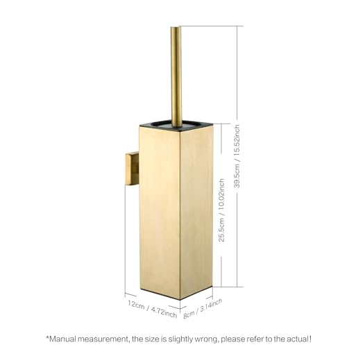 Black Square Wall-Mounted Toilet Brush Holder, Drill-Mounted | Clean the dense brush head, splash guard, and removable inner bucket. Looking for a square stainless steel toilet brush. - color: Black