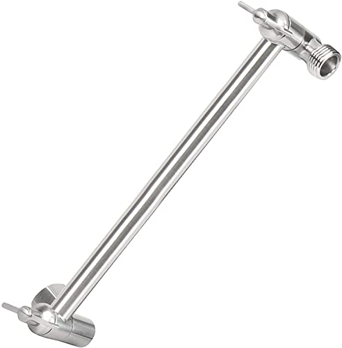 NearMoon Adjustable Shower Arm Universal Connection, Extension Arm, Adjust Angle to Upgrade Shower Experience, Easy to Install, Anti-leak (11 Inch, Brushed Nickel) - color: Brushed Nickel, style: 11 Inch Adjustale