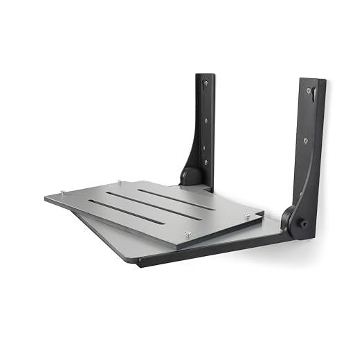 Seachrome SHAF-185155-PGS-S-MB Shower, Grey Seat with Matte Black Frame - color: Gray Seat With Matte Black Frame