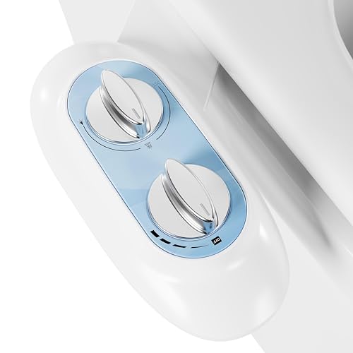 Ultra-Slim 3-in-1 Bidet Attachment for Toilet, Self-Cleaning Dual Nozzles for Posterior & Feminine Wash, Adjustable Water Pressure, Easy Install (Blue) - color: Blue, Solo Cold