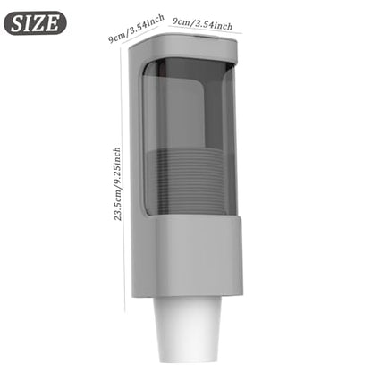 Cup Dispenser Sealed Pull Type Water Cooler Cup Holder Dustproof Wall Mount Bathroom Dispenser with Lid Double Paper Holder for Home, Bathroom, Office