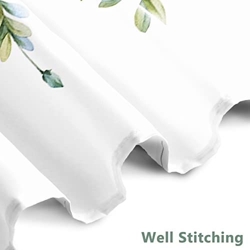 AWERT Green Mixed Light Blue Plant Stall Shower Curtain with 6 Hooks Sage Green Shower Curtain for Bathroom Waterproof Fabric 36x72 inch - color: Green and Light Blue, size: 36"W x 72"L (Pack of 1)
