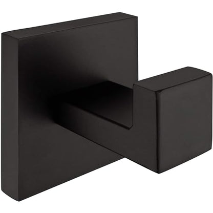 Nolimas Towel Hook Stainless Steel Bathroom Rustproof Clothes Towel Coat Hook Wall Mounted Square Toilet Kitchen, Heavy Duty Door Hanger, 4 Pack, Matte Black - color: Matte Black, size: 4 Pack