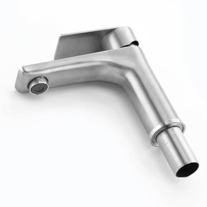SUMERAIN Brushed Nickel Bathroom Sink Faucet Washbasin Faucet 304 Stainless Steel Single Hole Single Lever Handle | Unique Flow Pattern, Water-saving, Lead-Free, with Faucet Supply Lines, Easy DIY Install - color: Brushed Nickel