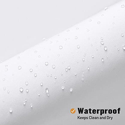 MitoVilla 108x72 White Fabric Shower Curtain Liner, Extra Wide Wraparound for Clawfoot Tub & L-Shaped Rod, Water Repellent Hotel Cloth with Metal Grommets, Machine Washable - color: Fabric - White, size: 108"W x 72"L