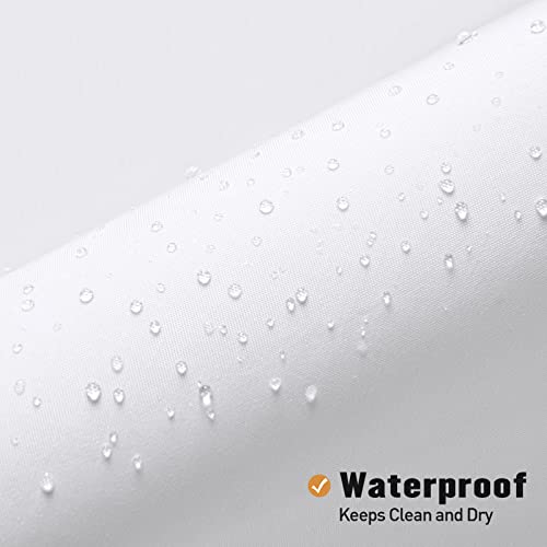 MitoVilla Small Stall Half Size Shower Curtain Liner, 36 x 72 Inch Fabric Bath Curtain Liner for Modern Hotel, White Shower Liners with Plastic Hooks, Washable & Water Repellent - color: Fabric - White, size: 36"W x 72"L (Pack of 1)