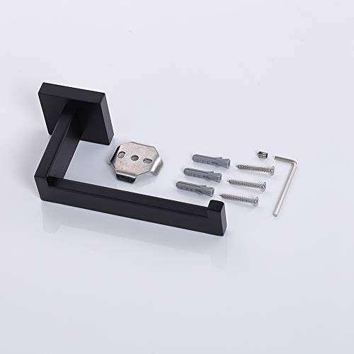 TASTOS Toilet Paper Holder Matte Black, Toilet Tissue Roll Holders Dispenser and Hangers Wall Mounted for Bathroom & Kitchen, Stainless Steel Modern Square Style 2 Pack - color: Matte Black, size: Square (2 pack)
