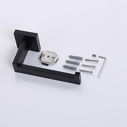 TASTOS Toilet Paper Holder Matte Black, Toilet Tissue Roll Holders Dispenser and Hangers Wall Mounted for Bathroom & Kitchen, Stainless Steel Modern Square Style 2 Pack - color: Matte Black, size: Square (2 pack)