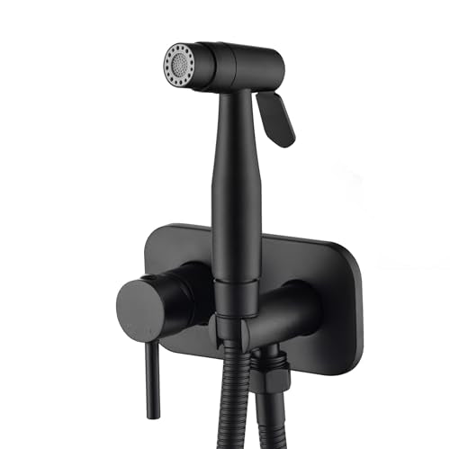 Matte Black Bidet Sprayer for Toilet, Hot and Cold | Warm Water, Hot and Cold Mixing Valve, Handheld, Bidet Attachment