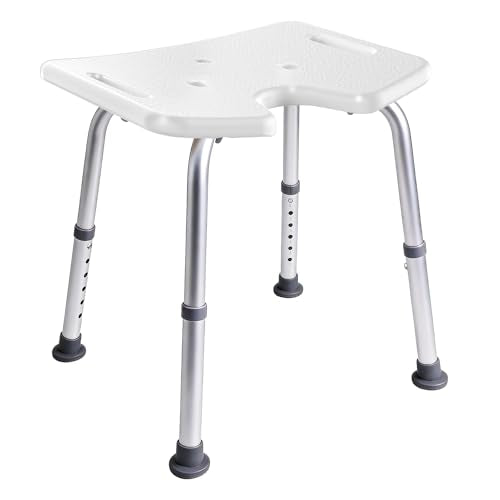 Shower Chair for Inside Shower, 400 lbs Shower Stool with Adjustable Height, Shower Seat for Inside Tub Bathroom Non-Slip Bench Bath Shower Chair for Elderly and Disabled, Adults,Seniors, White