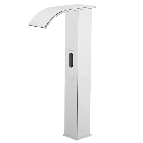 Touchless Bathroom Sink Faucets for 1 Hole, Hands-Free Automatic Motion Sensor Faucets with Tall Body,Black Waterfall Sink Faucets for Bathroom (Tall Body, Chrome) - color: Chrome, size: Tall Waterfall
