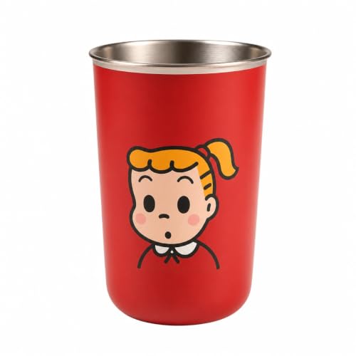 304 Stainless Steel Toothbrush Holder Cup - Cute Rinse Cup for Dorms Use | 304 stainless steel, durable rinse cup, bathroom toothbrush holder, compact for dormitory and couple bathrooms, travel - color: Red Girl 301-400ml
