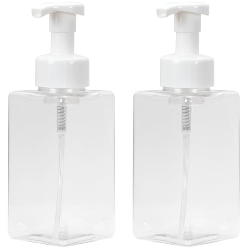 Ginger Lily Farms 2-Pack/15 oz Foaming Soap Dispenser, Plastic | for Hands, Body & Hair, Moisturizing Wash, Salon Wash, Spa Cleanser, Salon & Spa Essentials, Manicure & Pedicure Supplies - style: 15 Oz Clear