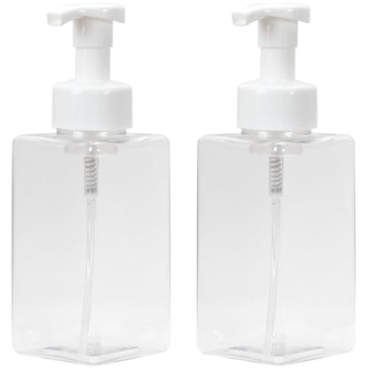 Ginger Lily Farms 2-Pack/15 oz Foaming Soap Dispenser, Plastic | for Hands, Body & Hair, Moisturizing Wash, Salon Wash, Spa Cleanser, Salon & Spa Essentials, Manicure & Pedicure Supplies - style: 15 Oz Clear