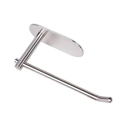 Self Adhesive Wall Mount Toilet Paper Holder Adhesive Toilet Roll Holder for Bathroom Kitchen Stick on Wall Stainless Steel Brushed - color: Silver