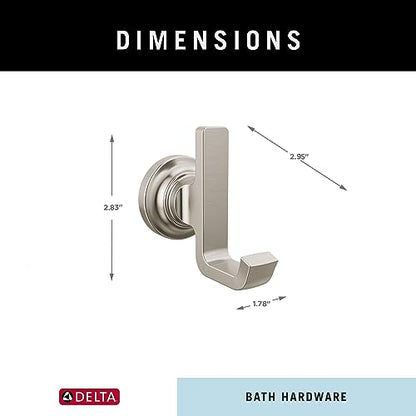 Delta Double Towel Hook for Bathroom or Kitchen| Stainless Steel | Tetra Accessories