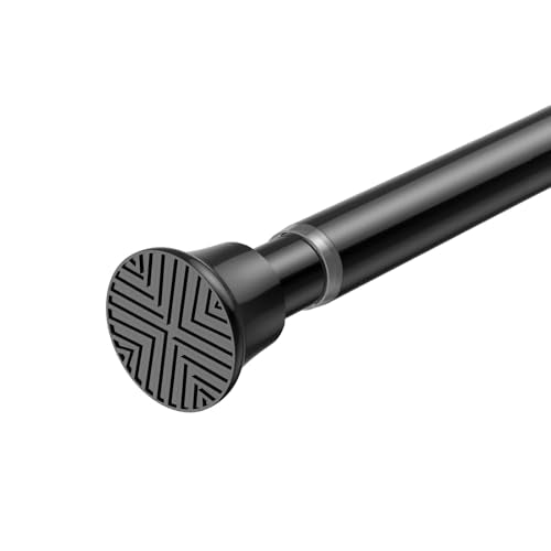 Small Tension Rod 16-38inch Black Tension Curtain Rod no Drilling Spring Rods for Windows Short Tension Rod Adjustable Curtain Rod for Windows,Door,Closet,Kitchen - color: Black, size: 16" to 38"-1Pcs