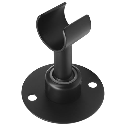 Hordion Shower Head Holder Wall Mount, 360°Adjustable, Black | Handheld Shower Head Holder Bracket, Stainless Steel Showerhead Wand Bracket, Shower Spray Holder