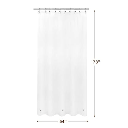 Barossa Design 54" x 78" Frosted Stall Shower Curtain Liner with 3 Magnets | Waterproof PEVA, PVC Free, Metal Grommets, Lightweight Plastic Shower Liner 54x78 Inches for Stall - color: 2a. Frost, size: 54"W x 78"L (Pack of 1)
