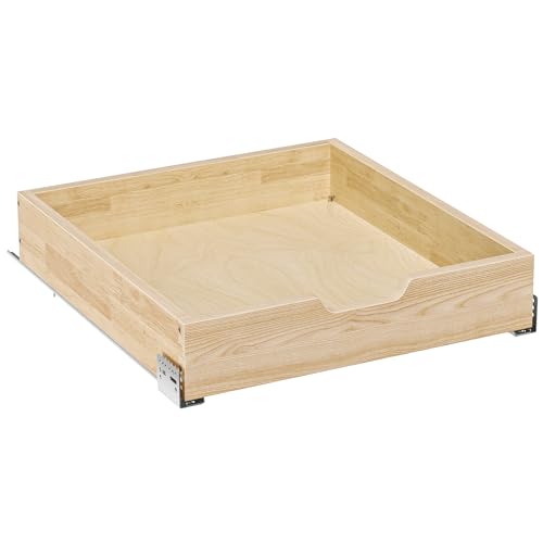 Pull Out Cabinet Organizer, 19.5 in W x 21 in D Solid Wood Slide Out Drawer, Soft Close Sliding Shelf, Bottom or Side Mount for Kitchen Pantry Bathroom, Fits 20.5 in Cabinet Opening - size: 19½” W × 4"H x 21” D