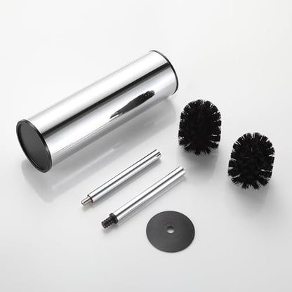 BGL Chrome Toilet Brush and Holder,Stainless Steel Toilet Brushes for Bathroom with Holder - color: Chrome