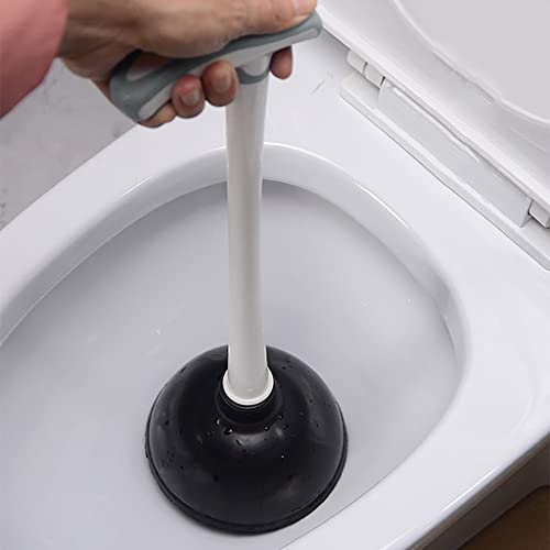 2 in 1 Heavy Duty Toilet Plunger Set with Holder Stand Base, Toilet Plunger and Brush, Bowl Brush and Plunger Combo for Bathroom Cleaning