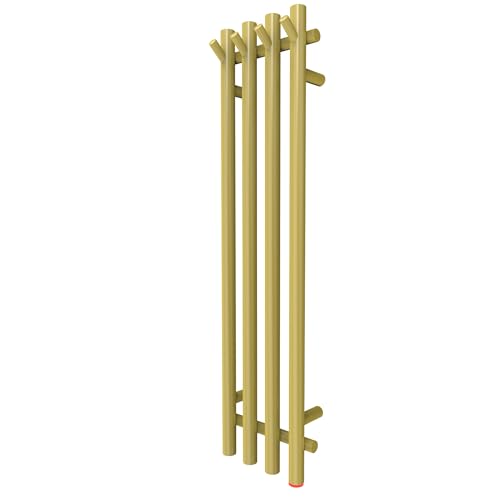 Heated Towel Rack, Towel Warmer with Timer, Wall Mounted hot Towel Warmer Rack for Bathroom, Hardwired or Plug-in Models Vertical Towel Heater Golden - color: Golden