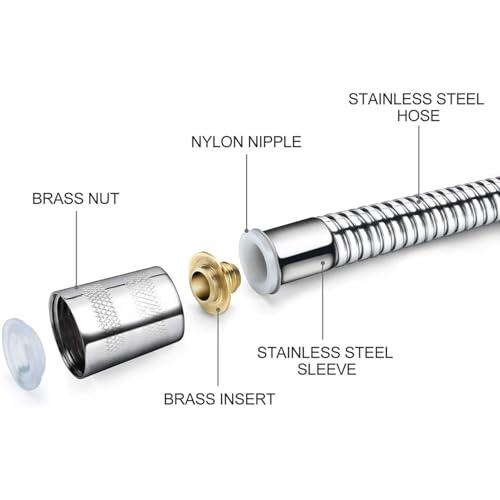71 inches Shower Hose Extra Long Handheld Shower Head Hose Extension Replacement, Brushed Nickel, Stainless Steel