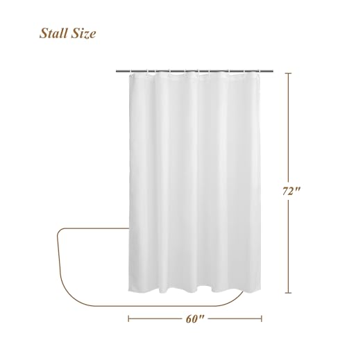 60x72 Sustainable Shower Curtain Liner, Recycled Polyester Material, Eco Friendly, Non Plastic & Freon-free Washable Fabric Shower Curtain Liner with Magnets, 60" x 72" Stall Shower Liner, White - size: 60"W x 72"L (Pack of 1)