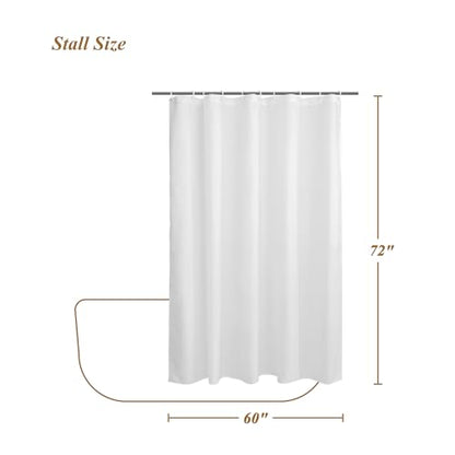 60x72 Sustainable Shower Curtain Liner, Recycled Polyester Material, Eco Friendly, Non Plastic & Freon-free Washable Fabric Shower Curtain Liner with Magnets, 60" x 72" Stall Shower Liner, White - size: 60"W x 72"L (Pack of 1)