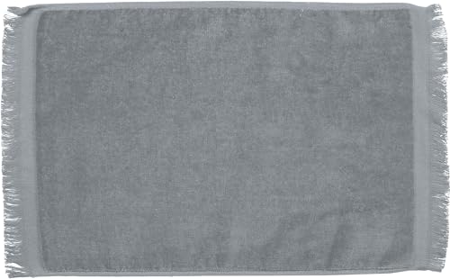 Set of 12 Premium Fringed Velour Fingertip Towels (Silver)– 12 Pack (1 Dozen), Size 18" x 11", Soft 100% Cotton, Decorative Guest Towels for Bathroom, Spa, or Events - color: Silver