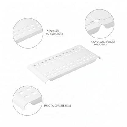 Telescopic Shelf Organizer, Adjustable Stainless Steel Cabinet Divider for Under Sink, Kitchen, Bathroom, and Closet Storage - size: 9.84 x 4.72 x 0.79 in