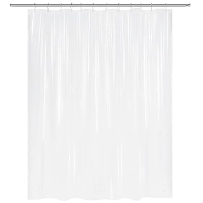 AmazerBath Frosted Shower Curtain Plastic 72x72 Inches, Heavy Duty Shower Curtain Waterproof, Thick PEVA Shower Curtains for Bathroom with 3 Big Clear Weighted Stones and 12 Rustproof Grommets - color: Frosted, size: 72"W x 72"L (Pack of 1)