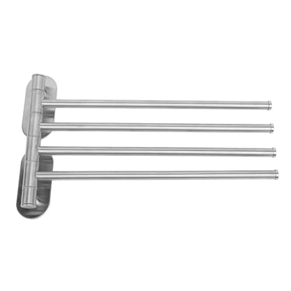 Stainless Steel Towel Rack, 4 Arm, Wall Mounted, Space Saving, Swing Out, Swivel, Bathroom Towel Holder, 304 Stainless Steel, for Bathroom Organization (4 Arm) - size: 4 Arm