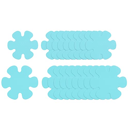 HARFINGTON 1 Set(20pcs) Non Slip Bathtub Stickers Bath Shower Floor 3.15" 3.94" Anti-Slip Sticker Tape Flower Style Decals for Bathroom Kitchen Bathtub Treads Stairs, Blue - color: Blue