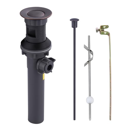 WOWOW Bathroom Drain Assembly Stopper with Lift Rod for Bathroom Faucet Vanity Sink Pop-Up Drain Stopper Assembly with Lift Rod and Overflow，Oil Rubbed Bronze - color: Oil Rubbed Bronze, style: Style B: lift rod drain