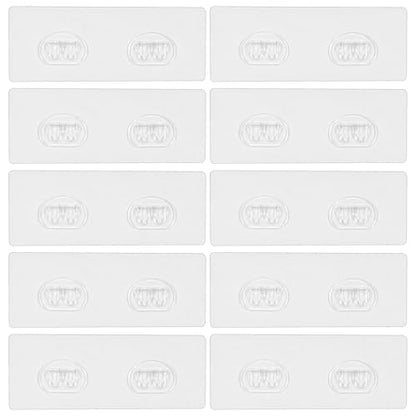 10 Pack Shower Caddy Adhesive Replacement, Shower Shelf Strong Adhesive Hooks, No Drilling, Transparent WaterProof Strips for Bathroom Shelves & Kitchen Racks - color: 10 Pack Double Hooks