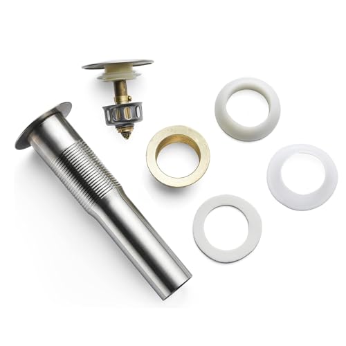 ANIS・KEBBR All Metal Pop Up Sink Drain Without Overflow Anti Clog Strainer Bathroom Kitchen 1.25-1.5 Inch Hole