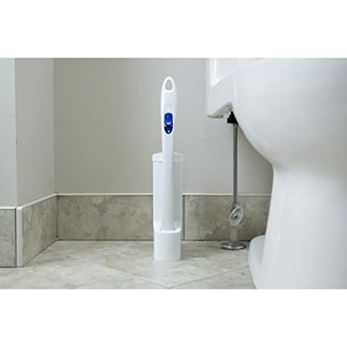 Scotch-Brite Disposable Toilet Scrubber Starter Kit, 5 Pack | Disposable Refills with Built-In Bleach Alternative, Includes 1 Handle, Storage Caddy and 5 Refills
