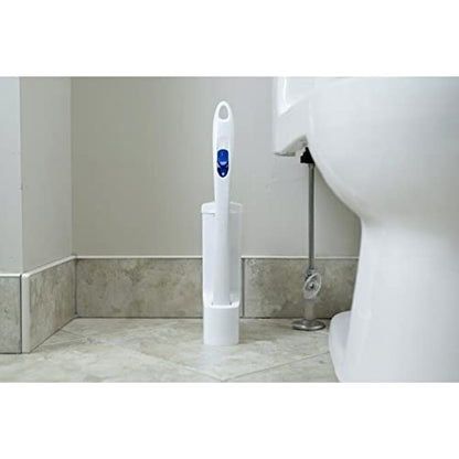 Scotch-Brite Disposable Toilet Scrubber Starter Kit, 5 Pack | Disposable Refills with Built-In Bleach Alternative, Includes 1 Handle, Storage Caddy and 5 Refills