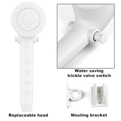 RV Shower Faucet with Shower head and Hose - Non-Metallic RV Shower Kit, On/Off Valve & Diverter, Handheld Shower Replacement for RV,5thWheels,Motorhomes,Travel Trailers,Campers（White） - color: White