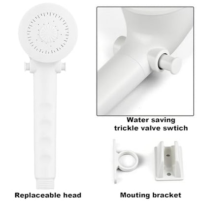 RV Shower Faucet with Shower head and Hose - Non-Metallic RV Shower Kit, On/Off Valve & Diverter, Handheld Shower Replacement for RV,5thWheels,Motorhomes,Travel Trailers,Campers（White） - color: White